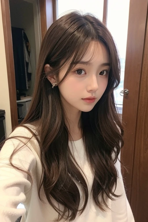 long hair、Brown Hair、Looks like Girls' Generation's Yoona、White T-shirt、Fluttering skirt、Stiletto heels、Big eyes、C Cup、Cute Nails、Natural Makeup、whole body、Height: 168cm、Model Body Type、I have a supplement
