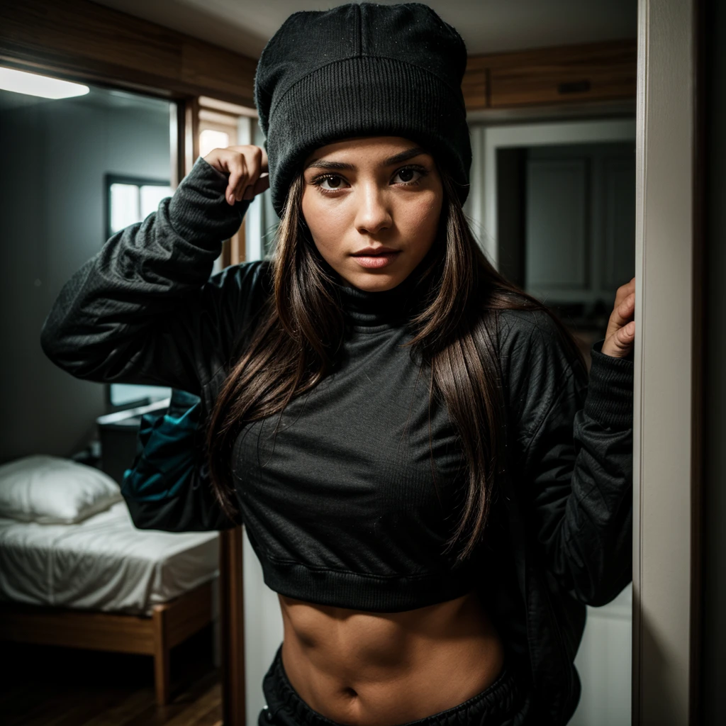 Girl burglar in the house