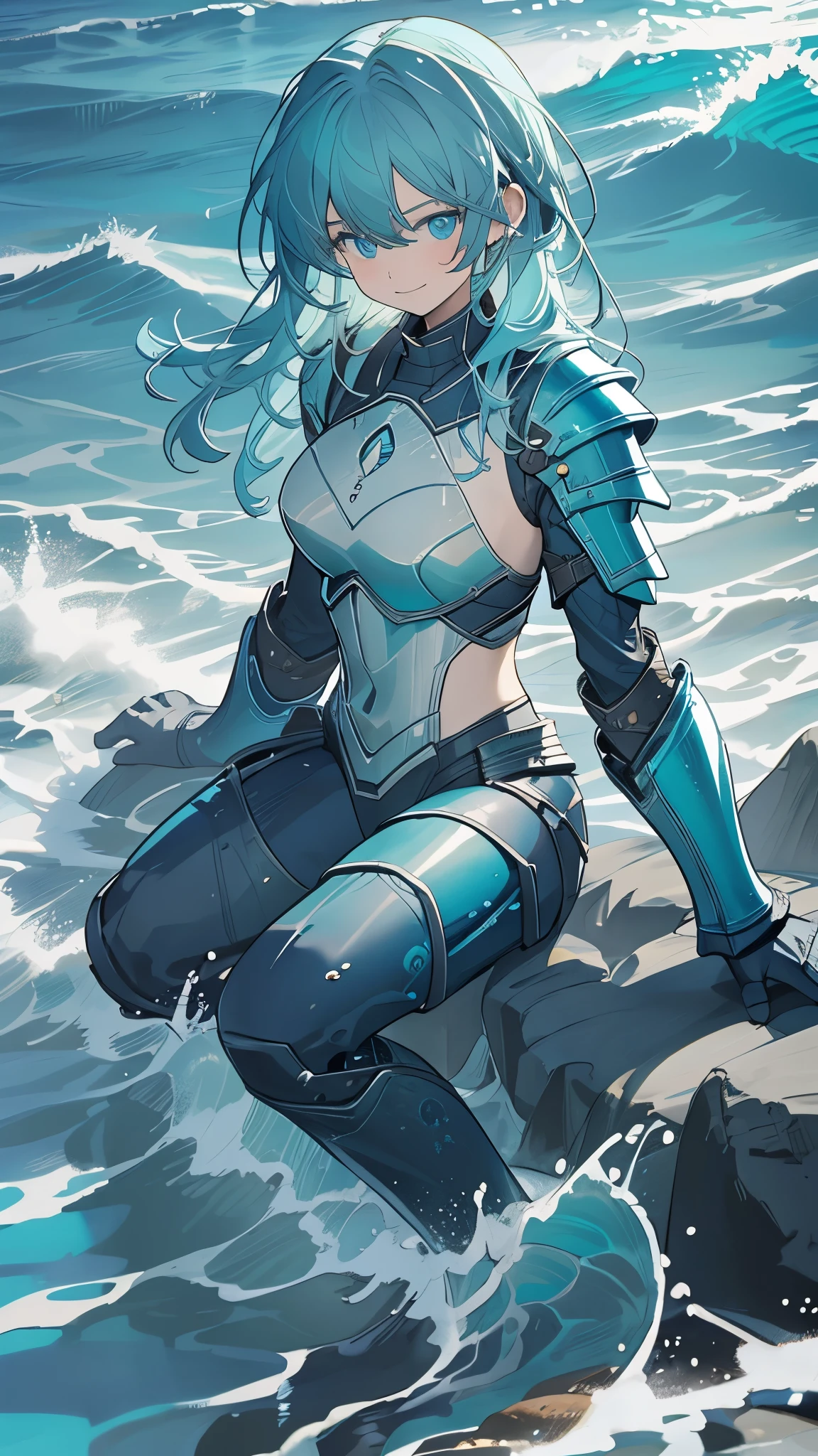   ((((((aquatic warrior marine armor, oceanic, blue armor, aquatic, marine, blue, ocean, water, sea))), 1girl, relaxed, sitting, (((ocean waves:0.7, ocean current:0.7))), [oceanic armor], (wave pattern), (blue armor), (oceanic hair), (long hair, flowing hair), (aquatic eyes, oceanic eyes), (blue eyes), (oceanic nose), (oceanic mouth), (smiling), (relaxed face), (soft lighting), (oceanic background, underwater), (water, ocean, sea), (coral reef), (fish, underwater life), (oceanic hands), (oceanic feet), (oceanic legs), (oceanic arms), (oceanic pose), (aquatic, marine, blue, ocean), (waves, ocean current), (water, sea), (oceanic):0.8)))