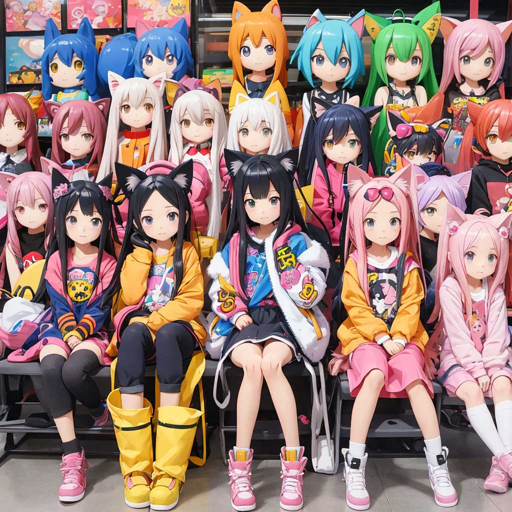 comic con中,personification(cat ears human cat tail)At comic con,有許多不同類型的Toy figure,3D Nendoroid,anime statue,Toy figure,q cheeks,Funny company anime style,anime action figure,silicone man,Silicone statue,Styled for Nendoroid,figure、 anime figure、action figurine toys、silicone statue animal illustrations,mixed species,different kinds of animals,various species,diverse animals,digimon evolution,Ultimate Evolution,perfect body,ultimate body,horse,There is personification,digimon evolution,Ultimate Evolution,perfect body,ultimate body,UFO,There is a horse,There is personification,There are photos of Cat lady with many animals,animal illustrations,mixed species,different kinds of animals,various species,diverse animals,digimon evolution,Ultimate Evolution,perfect body,ultimate body,horse,There is personification,digimon evolution,Ultimate Evolution,perfect body,ultimate body,UFO,There is personification,Cat lady,cat ears women\(Lovely,Kawaii,)rest ,quality\(masterpiece,high resolution,top-quality,top-quality real texture skin,提high resolution,RAW photos,Best quality,Very detailed\)