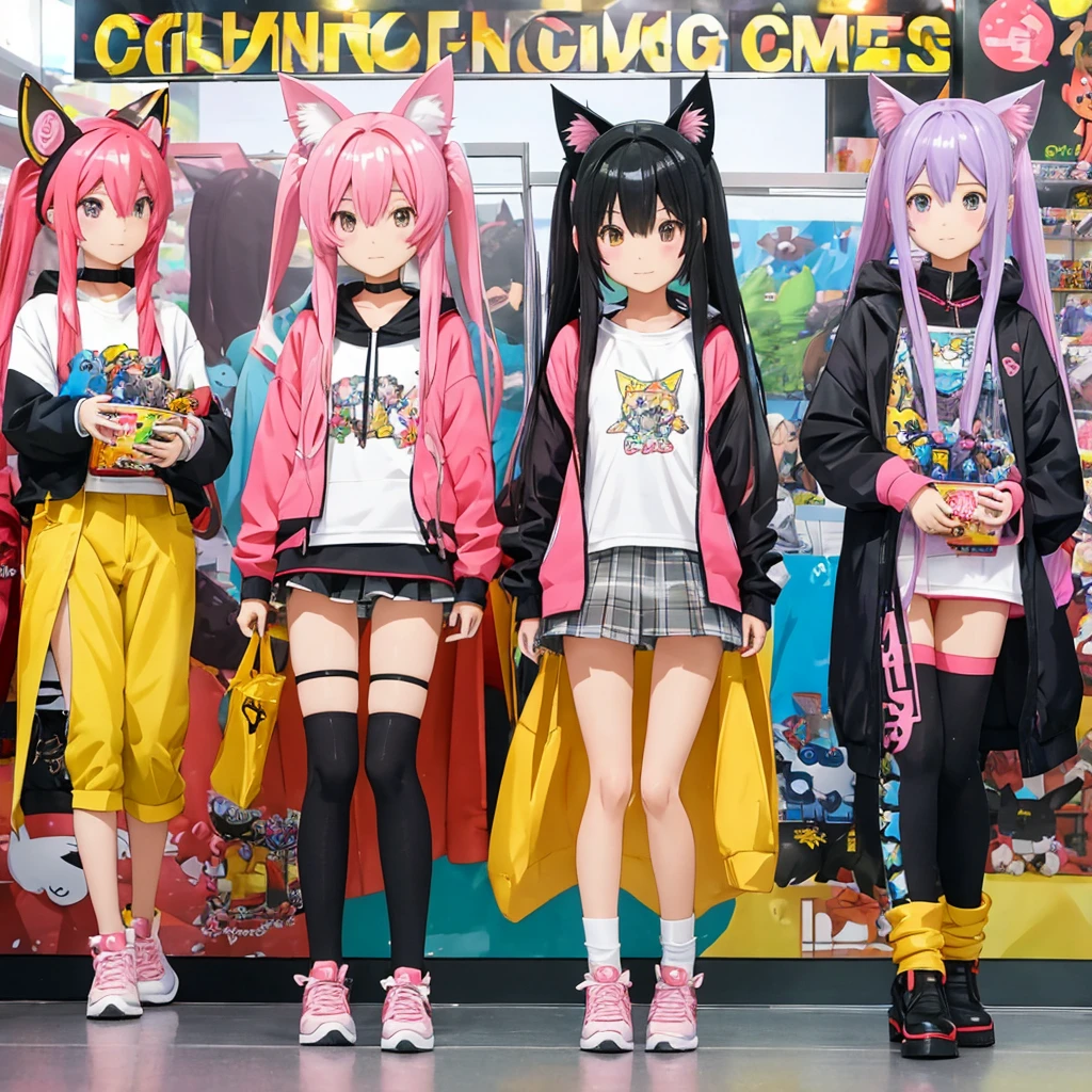 comic con中,personification(cat ears human cat tail)At comic con,有許多不同類型的Toy figure,3D Nendoroid,anime statue,Toy figure,q cheeks,Funny company anime style,anime action figure,silicone man,Silicone statue,Styled for Nendoroid,figure、 anime figure、action figurine toys、silicone statue animal illustrations,mixed species,different kinds of animals,various species,diverse animals,digimon evolution,Ultimate Evolution,perfect body,ultimate body,horse,There is personification,digimon evolution,Ultimate Evolution,perfect body,ultimate body,UFO,There is a horse,There is personification,There are photos of Cat lady with many animals,animal illustrations,mixed species,different kinds of animals,various species,diverse animals,digimon evolution,Ultimate Evolution,perfect body,ultimate body,horse,There is personification,digimon evolution,Ultimate Evolution,perfect body,ultimate body,UFO,There is personification,Cat lady,cat ears women\(Lovely,Kawaii,10 years old)rest ,quality\(masterpiece,high resolution,top-quality,top-quality real texture skin,提high resolution,RAW photos,Best quality,Very detailed\)
