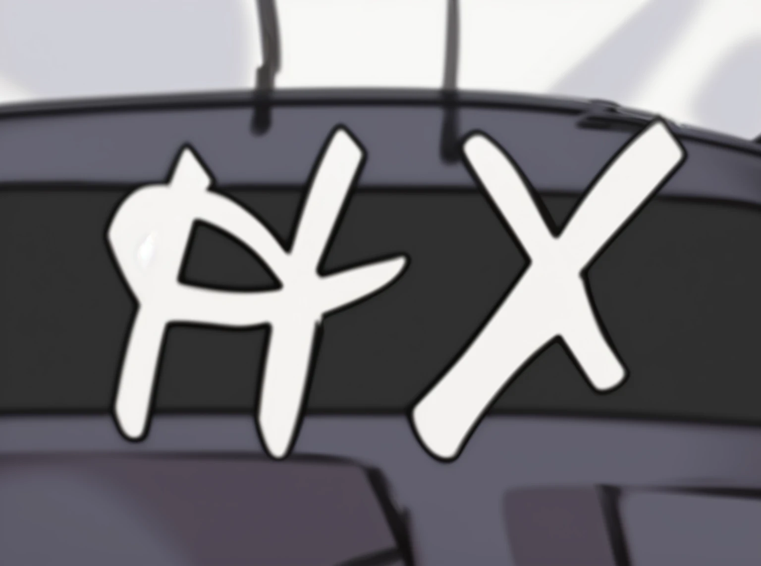 There is a picture of a car with stickers on it, popular on Pixif, top rated on Pixif, Pixif 3dcg, Pixif style, Pixif, at Pixif, Popular on pxiv, Cartoon shading art style, Mysterious x, Title Chinese characters, Add -x, Subtle anime style, Trade on pxiv