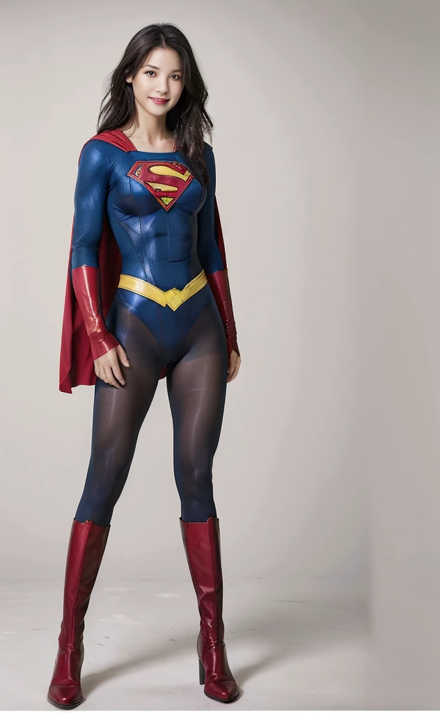 No background、(((Beautiful legs in black tights.)))、(((Legally express the beauty of your smile)))、((((Make the most of your original images)))、(((Body-hugging Supergirl costume)))、(((Supergirl Costume)))、(((Beautiful Hair)))、(((suffering)))、(((Please wear black tights....、Wear red boots)))、((Best image quality、8K))、((Highest quality、8K、masterpiece:1.3))、(((Preserve background )))、Sharp focus:1.2、Beautiful woman with perfect figure:1.4、Slim Abs:1.2、Wet body:1.5、Highly detailed face and skin texture、8K