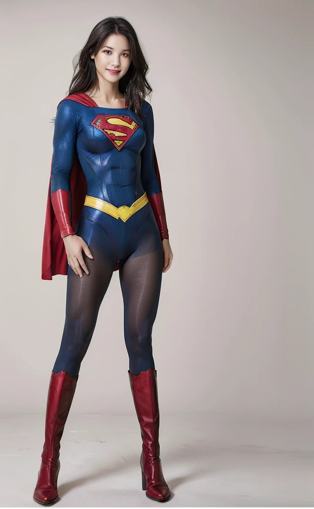 No background、(((Beautiful legs in black tights.)))、(((Legally express the beauty of your smile)))、((((Make the most of your original images)))、(((Body-hugging Supergirl costume)))、(((Supergirl Costume)))、(((Beautiful Hair)))、(((suffering)))、(((Please wear black tights....、Wear red boots)))、((Best image quality、8K))、((Highest quality、8K、masterpiece:1.3))、(((Preserve background )))、Sharp focus:1.2、Beautiful woman with perfect figure:1.4、Slim Abs:1.2、Wet body:1.5、Highly detailed face and skin texture、8K