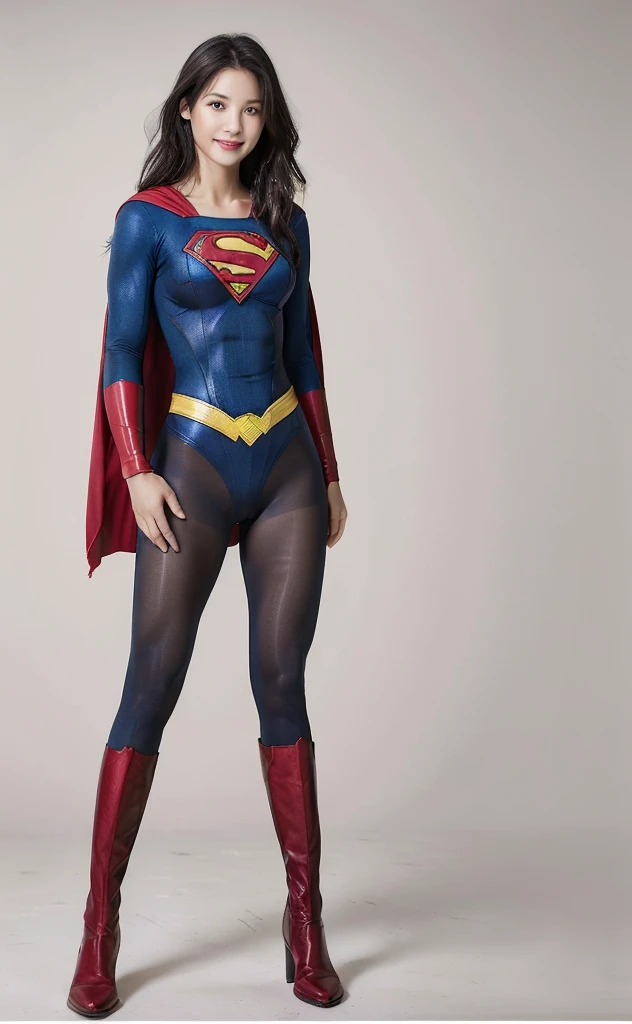 No background、(((Beautiful legs in black tights.)))、(((Legally express the beauty of your smile)))、((((Make the most of your original images)))、(((Body-hugging Supergirl costume)))、(((Supergirl Costume)))、(((Beautiful Hair)))、(((suffering)))、(((Please wear black tights....、Wear red boots)))、((Best image quality、8K))、((Highest quality、8K、masterpiece:1.3))、(((Preserve background )))、Sharp focus:1.2、Beautiful woman with perfect figure:1.4、Slim Abs:1.2、Wet body:1.5、Highly detailed face and skin texture、8K