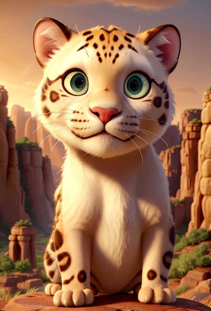 (best quality,4k,8k,highres,masterpiece:1.2),ultra-detailed,(realistic,photorealistic,photo-realistic:1.37),dawn,leopard perched on rugged cliff,overlooking vast grassland,dawn light casting long shadows,reflective eyes,soft sunlight,cinematic,illustration,high-definition,realistic fur texture,majestic,serene,ethereal,surreal,rich colors,warm tones,soft lighting