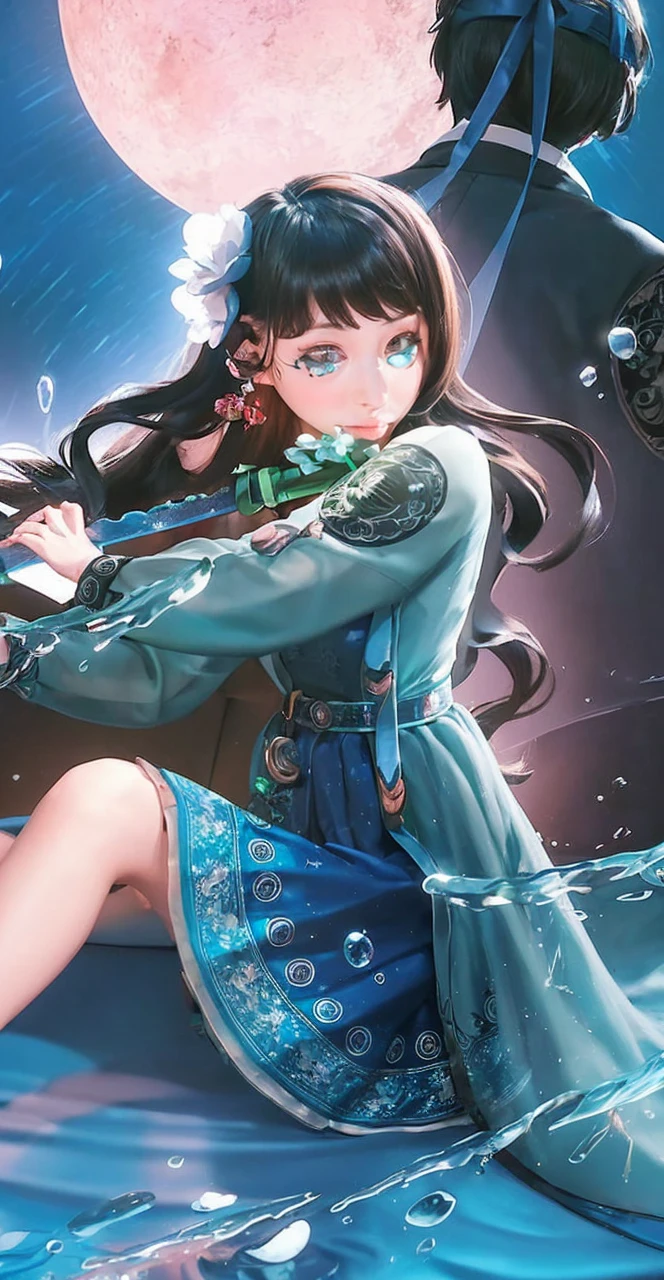 ((Night view, realistic light, best quality, 8k, masterpiece: 1.3)), 1girl, pretty woman with slim figure: 1.4, (brown hair, medium breasts: 1.3), off-the-shoulder cut top: 1.3, sofa, super detailed face, detailed eyes, double eyelids