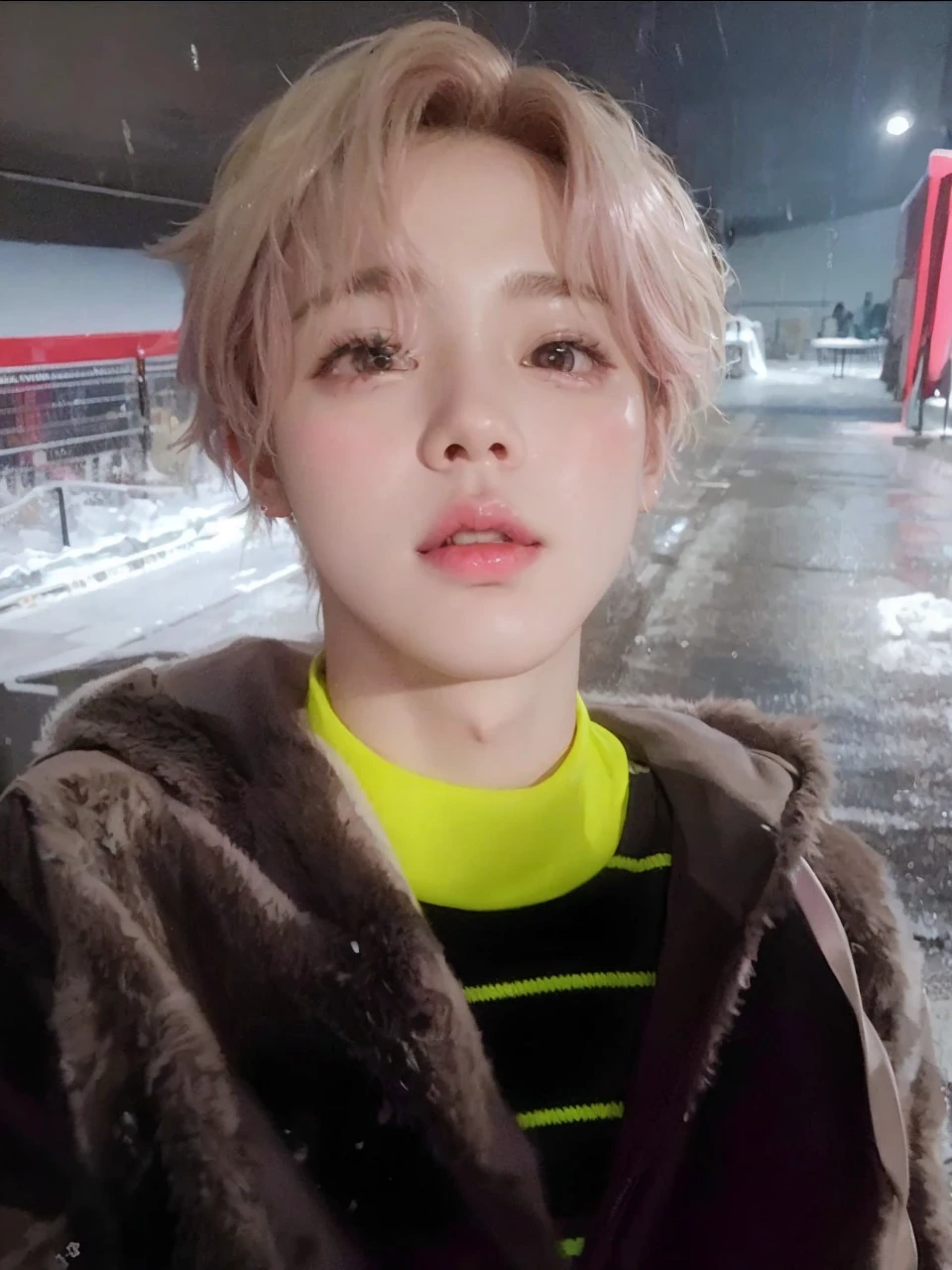 Jimin from bts tender and cute. Kpop idol. Ulzzang boy cute and tender. Innocent and angelic face. Very cute with pink hair