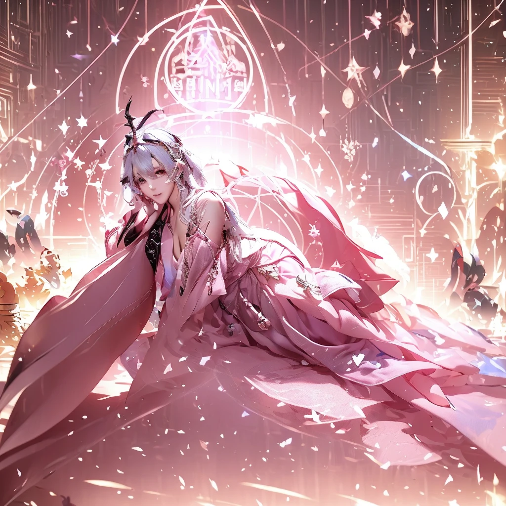 there are many anime characters on a wall with a star, arknights, from arknights, fate grand order, from bravely default ii, crisp clear rpg portrait, chibi, characters from azur lane, kantai collection style, genshin, art of kirokaze pixel, hd artwork, kantai collection arcade, video game genshin impact, granblue fantasy+++++arafed image of a group of asian women posing for a picture, (pink colors), trending at cgstation, pink skin, trending on cgstation, portrait of a pink gang, 1 as february), ulzzang, ((pink)), pink clothes, trending on bbwchan, yanjun chengt, in girls generation, pastel pink skin tone