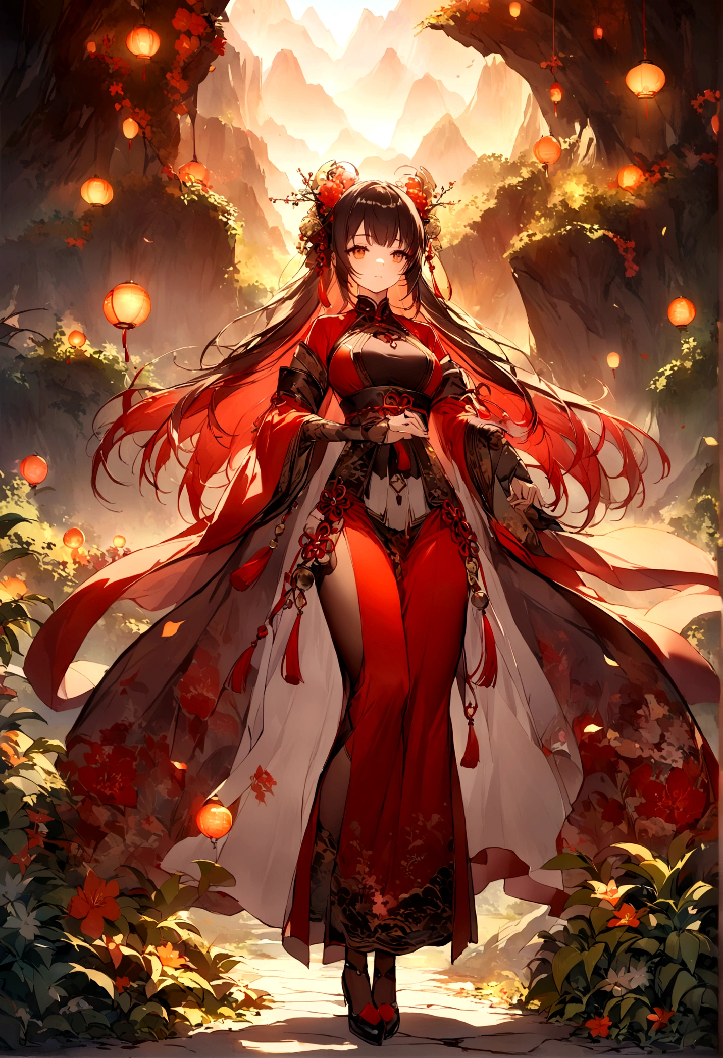 ((Mountain,Cave)),Lots of glowing plants,Mysterious forest,Bird,Fog was raging,Cave,Star bright,Mysterious and dreamy,Chinese style,Immortal World,Xianxia World,((nobody))