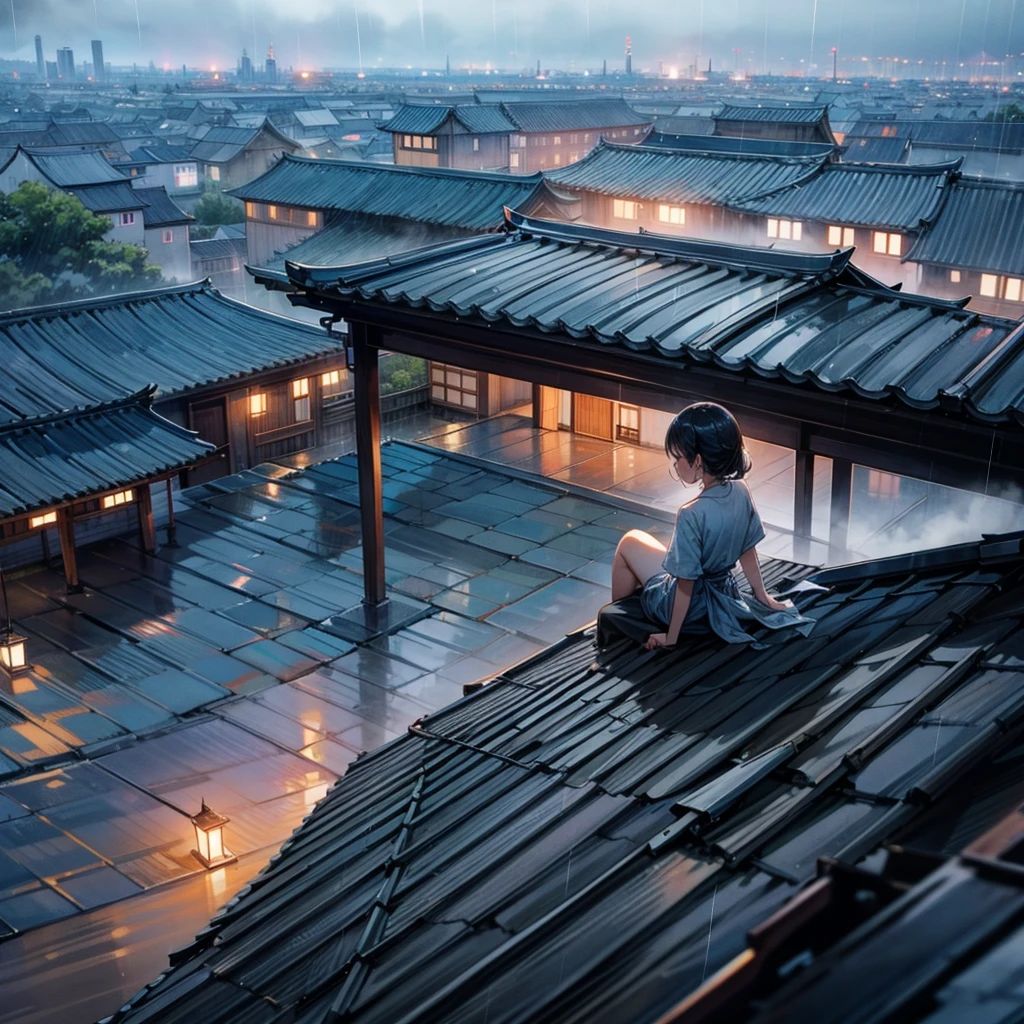  on
rooftop in rainy season