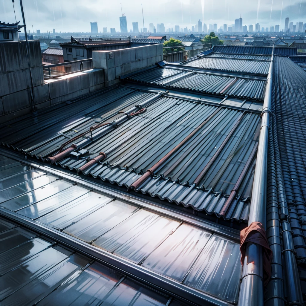  on
rooftop in rainy season