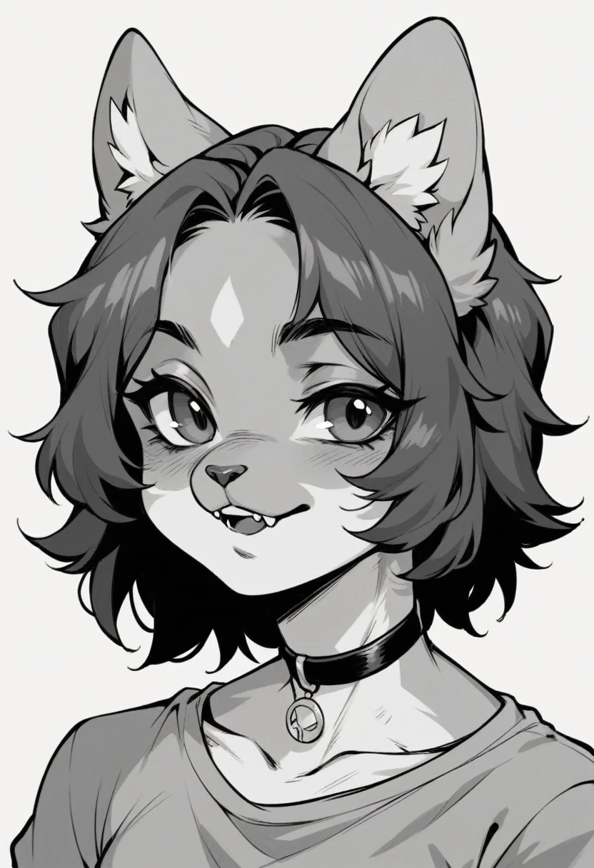 Anthropomorphic Cat，Character setting，Black and white color，The face is more human-like，