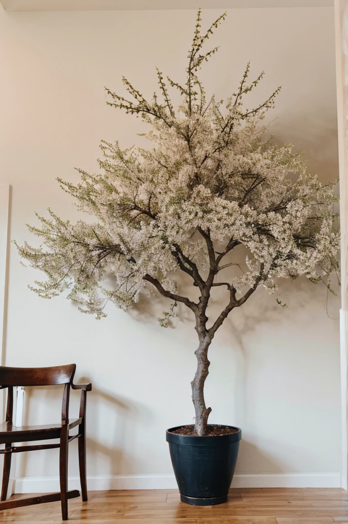 Real photo of peach tree at home