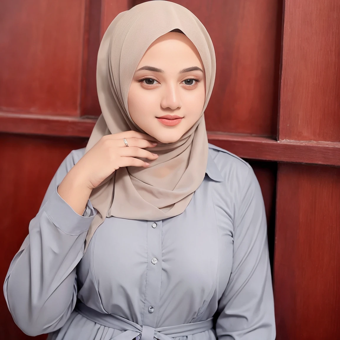 (((masterpiece)))beautiful woman age 20, wearing a hijab with glass, dressed white politely as a Muslim woman and wearing accessories, neat, elegant, perfect body, background city, full body, perfect face, perfect finger, very detail, all perfect, pose model, best Quality, 4k, super detail