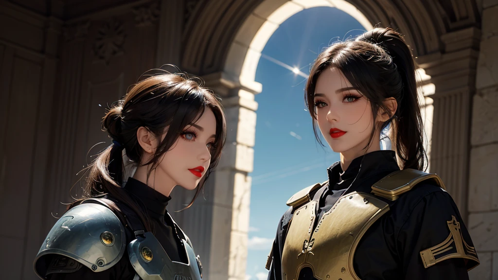 ，A man，saints，There is a halo behind it，sacred，Correct proportions，Facial details，Swordsman，High Ponytail Hairstyle，Neck details，Adam&#39;s apple，Blue Suit，joke，Blue robe，Clothing details，transfer，Long sleeve，Game quality，fencing，Ray Tracing，Ray Tracing，Delicate glow，CG Rendering，Hair details，Black long hair，blue eyes，Handsome，Handsome，（Youthful feeling），The costumes are complicated，Perfect composition，Refinement，high quality，More detailed information，Lots of details，Complex background，Sense of atmosphere，