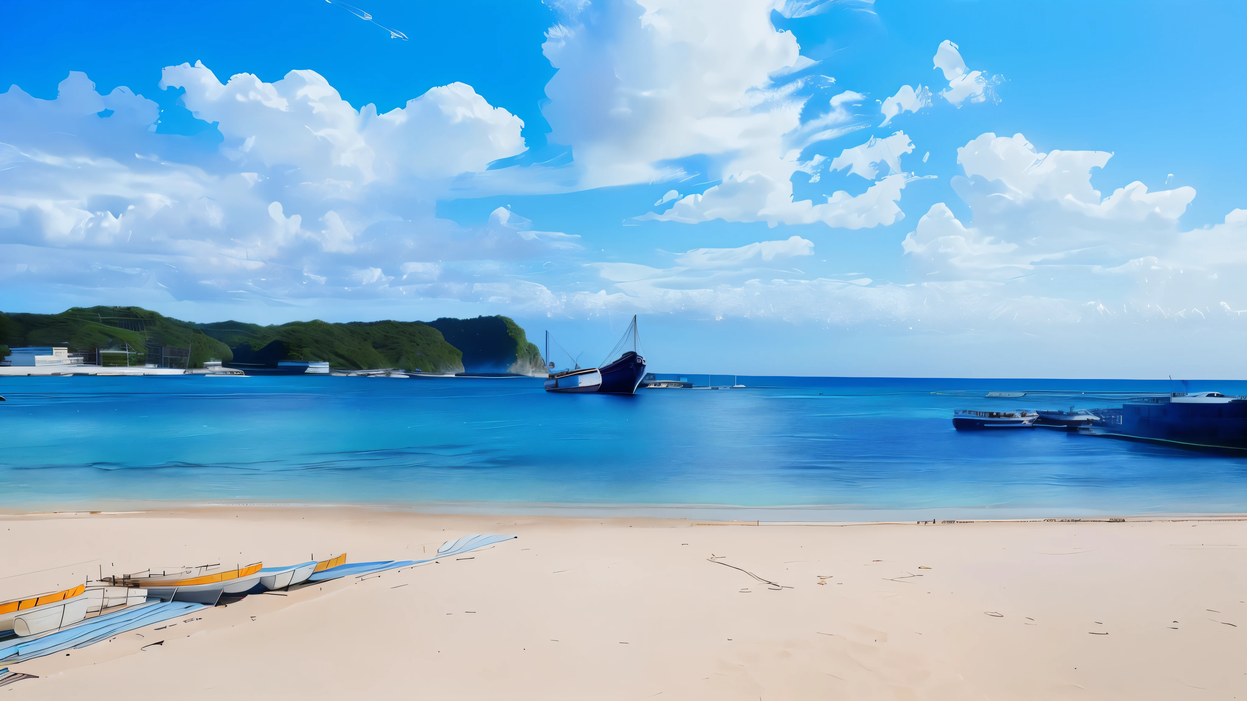 Reality Photos, Boats moored at the waterfront on the coast, Okinawa Japan, breath-taking Beautiful beaches, Beautiful beaches, White sand beach, White sand beach, Magical Beach, Outer beach, Clear blue water, Beach Scenery, Sunny day at the beach, Taken on iPhone 10, Beautiful environment, beach in the foreground, paradise in the background