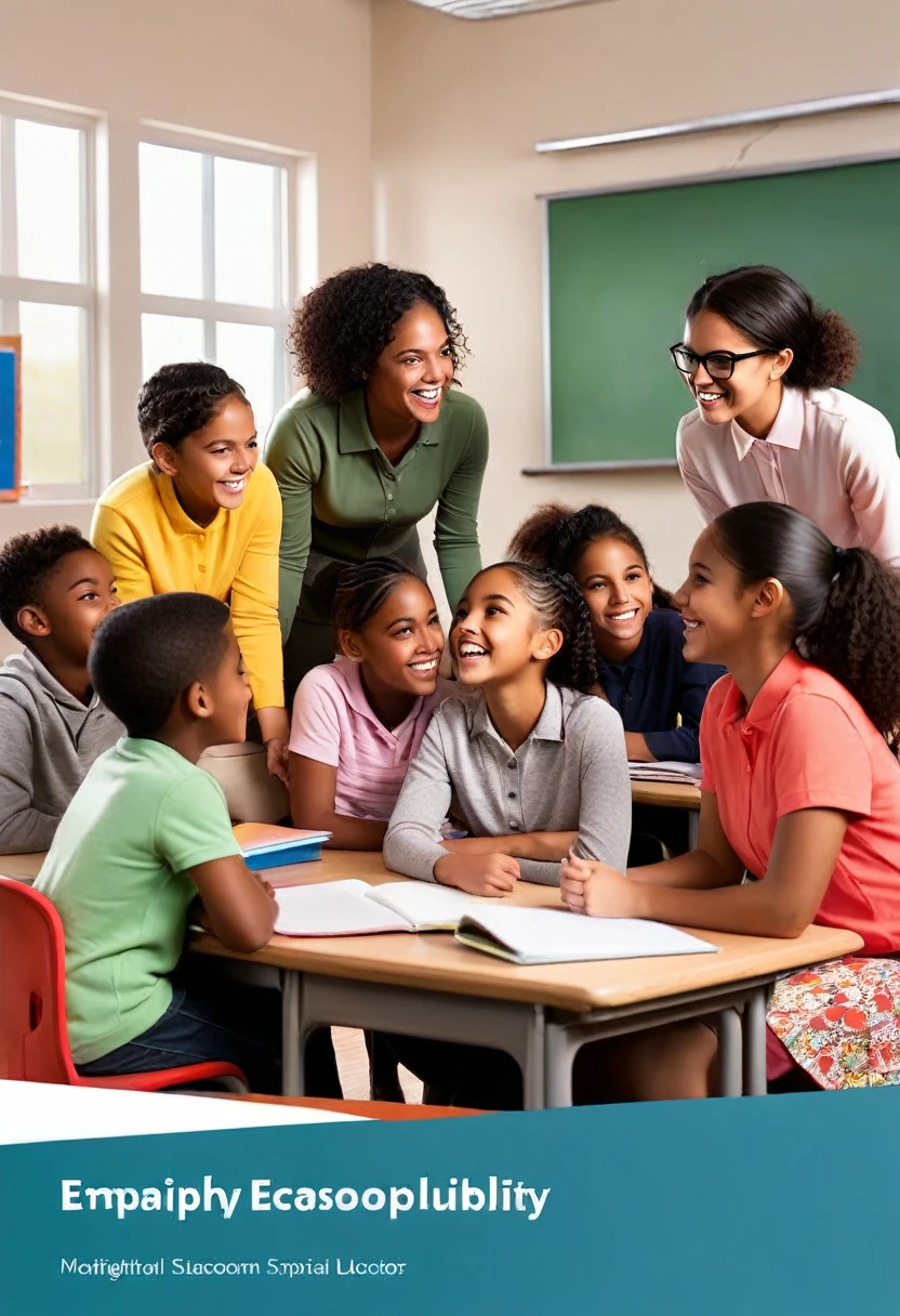 Here is an image that matches the theme of your PowerPoint slide. It depicts an inspiring classroom scene with a diverse group of students engaged in a lively discussion, highlighting educational motivation and the empathy in teaching. This visual should effectively convey the importance of nurturing responsibility and empathy in future educators and social workers.