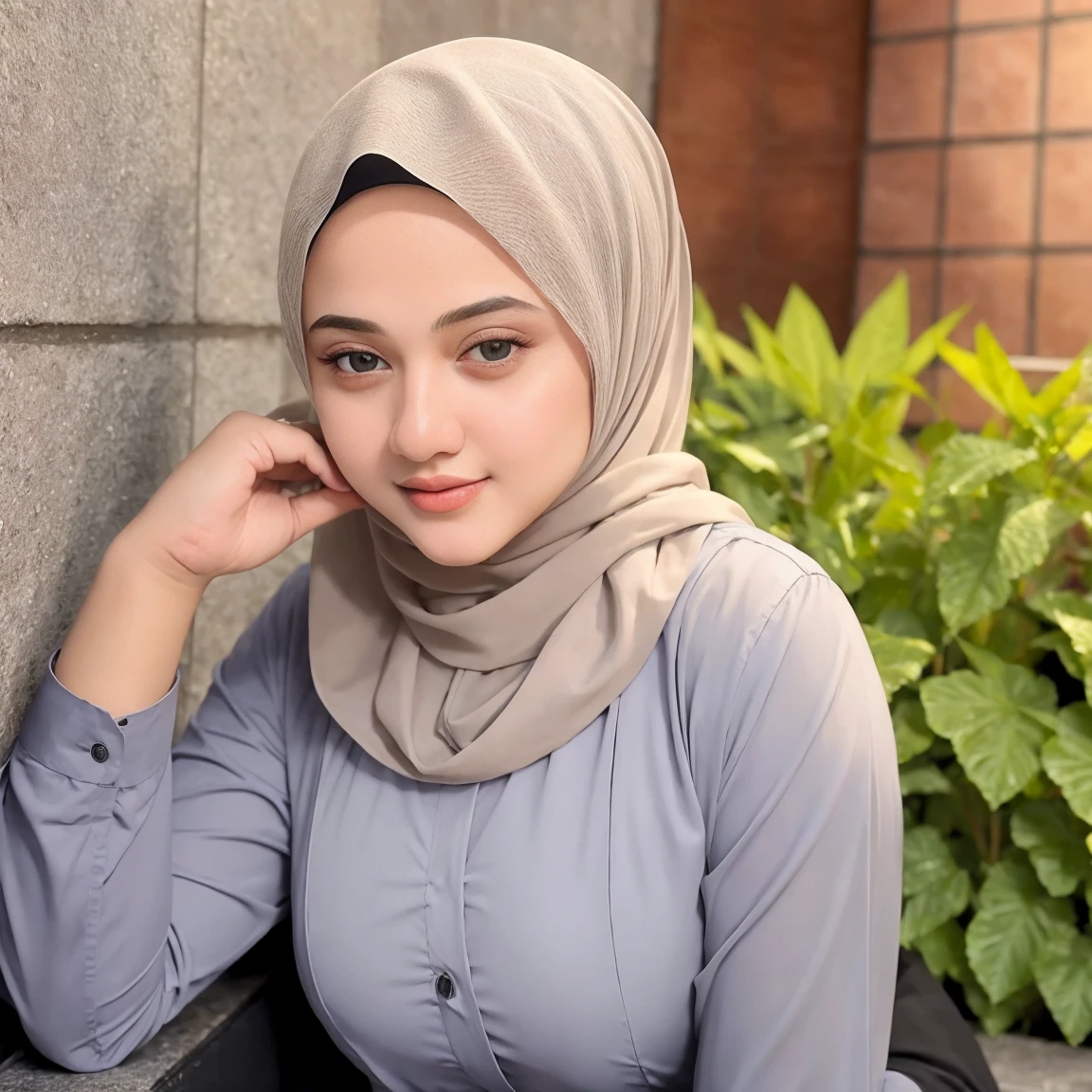 (((masterpiece)))beautiful woman age 20, wearing a hijab with glass, dressed white politely as a Muslim woman and wearing accessories, neat, elegant, perfect body, background city, full body, perfect face, perfect finger, very detail, all perfect, pose model, best Quality, 4k, super detail