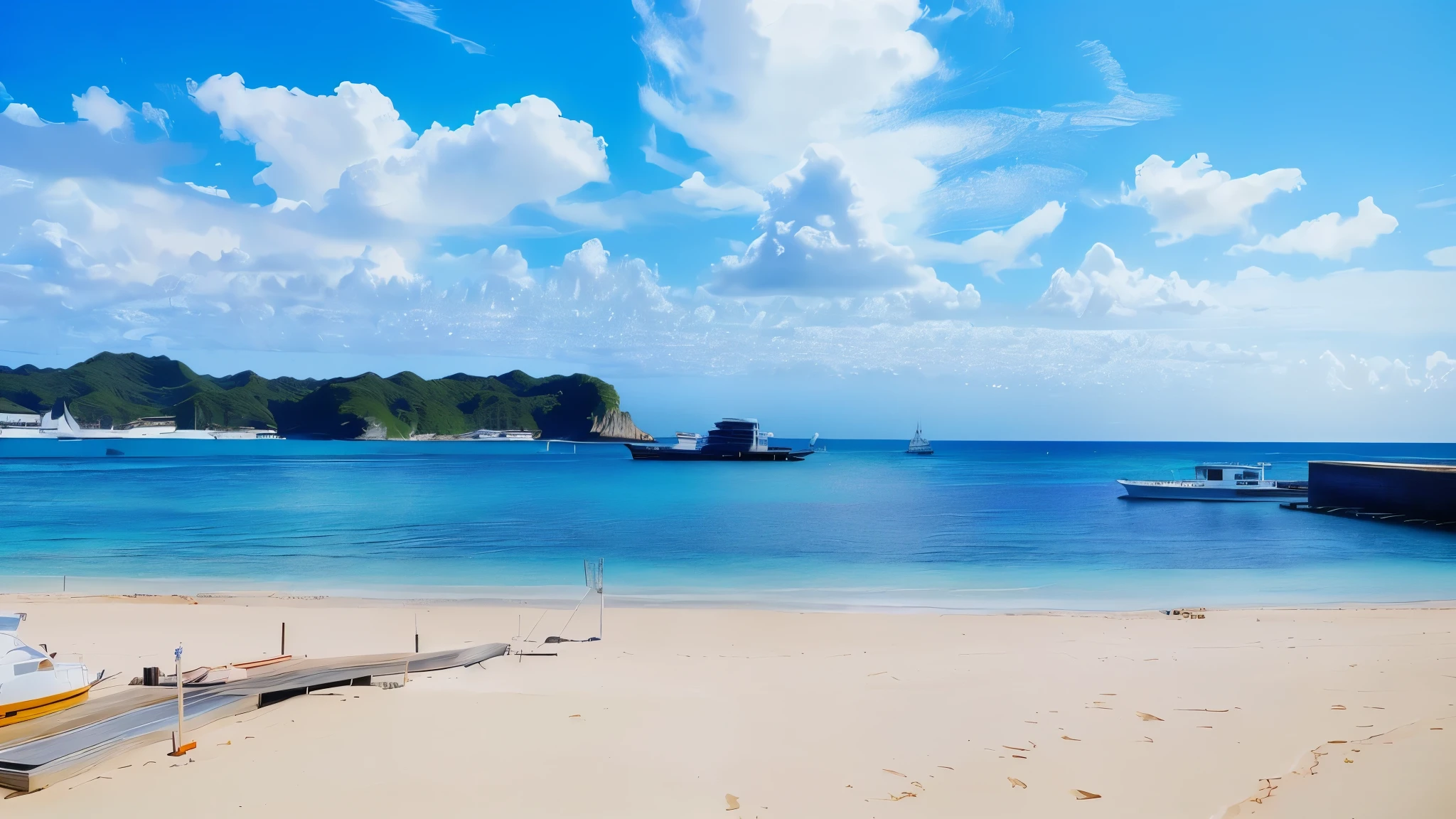 Reality Photos, Boats moored at the waterfront on the coast, Okinawa Japan, breath-taking Beautiful beaches, Beautiful beaches, White sand beach, White sand beach, Magical Beach, Outer beach, Clear blue water, Beach Scenery, Sunny day at the beach, Taken on iPhone 10, Beautiful environment, beach in the foreground, paradise in the background