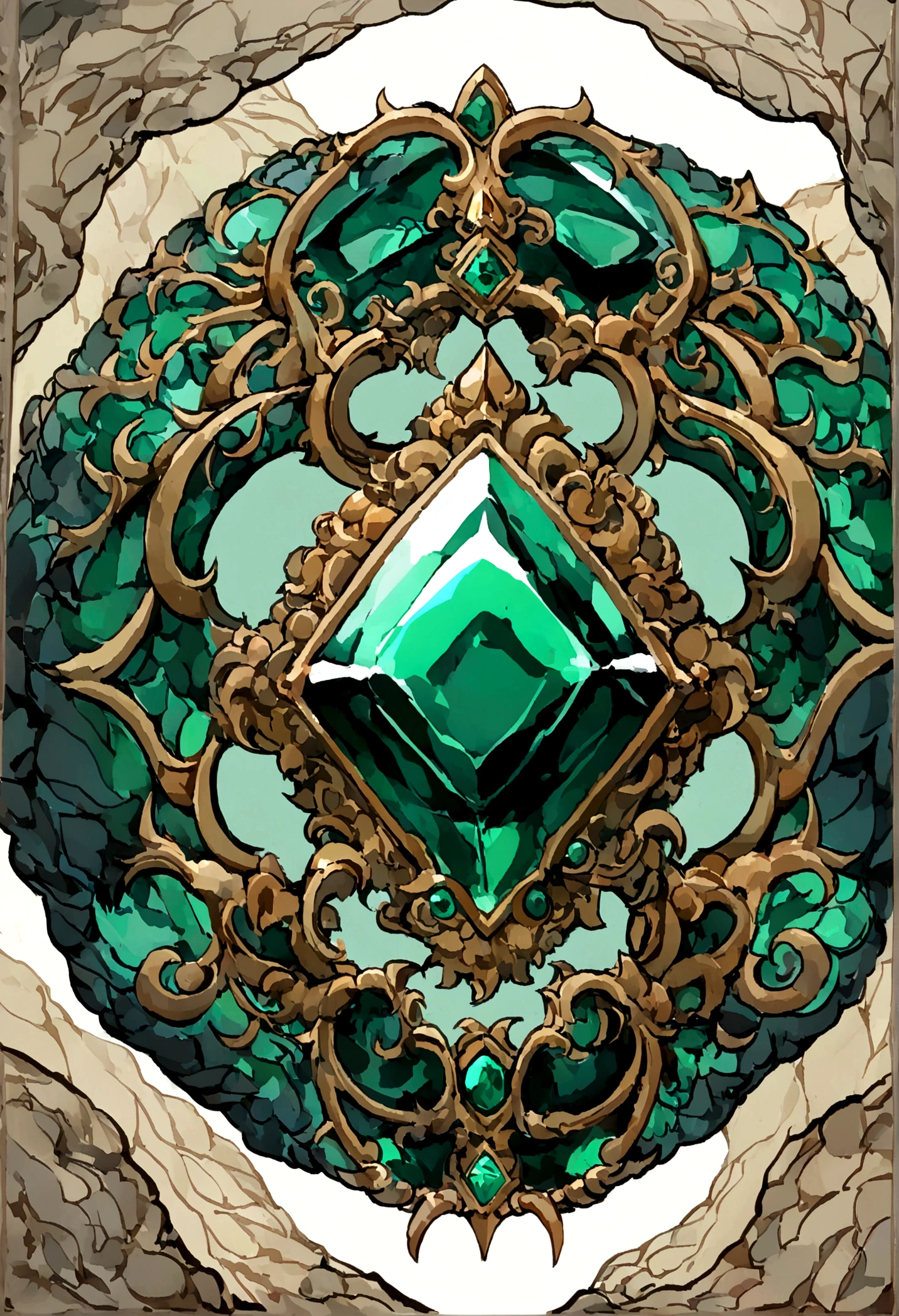 ((Chinese style，Immortal World，Xianxia World))，Mountain，Mist，(((Cave，)))mystery，(A prototype emerald，Rough Stone，flash)，nobody，Close-up，((Chinese style))