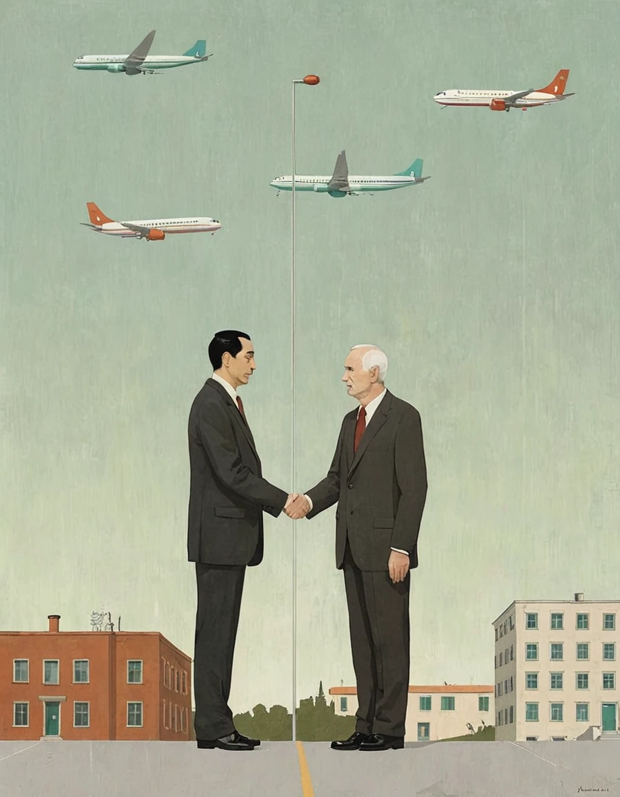 Collusion between Capital and Healthcare Industry, by Alessandro Gottardo, painting