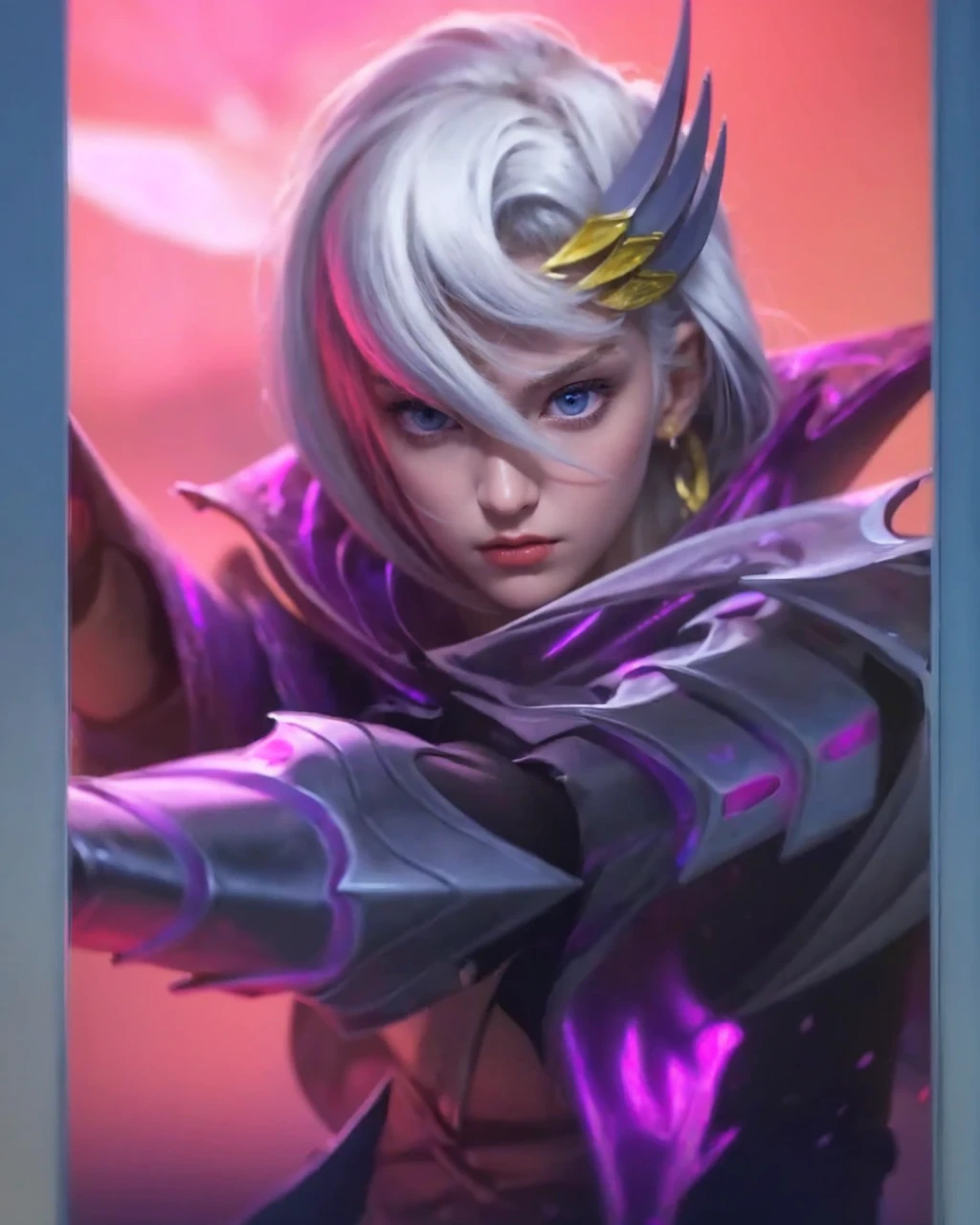 Best quality, masterpiece, ultra high res, (photorealistic:1.4), raw photo, 1girl, blonde hair, blue eyes, detailed eyes and face, black suit, dynamic lighting, in the dark, deep shadow, low key, cowboy shot full-lenght body