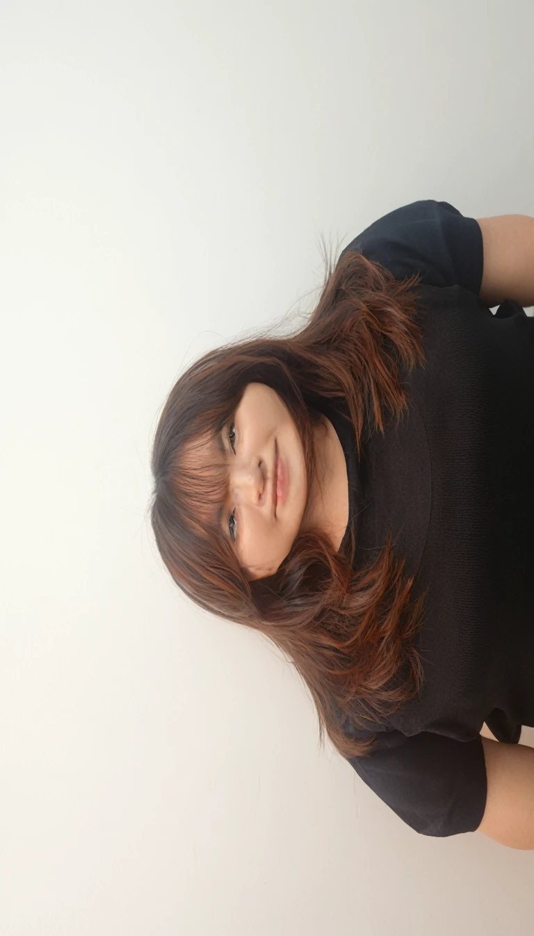 Best Quality, 8k, Masterpiece, (Portrait: 1.3), (photo realistic:1.4), (hyper realistic:1.4), Sharp Focus, looking at viewer, (smoother lighting:1.1), (increase cinematic lighting quality:0.9), realistic lighting, backlighting, light on face, ray trace, (brightening light:1.2), (Increase quality:1.4), sharp detail, (best quality real texture skin:1.4), finely detailed eyes, black_eyes, finely detailed face, 25 year old Korean woman, (white formal_shirt:1.4), (Create an image maintaining the original base model hairstyle:1.5)