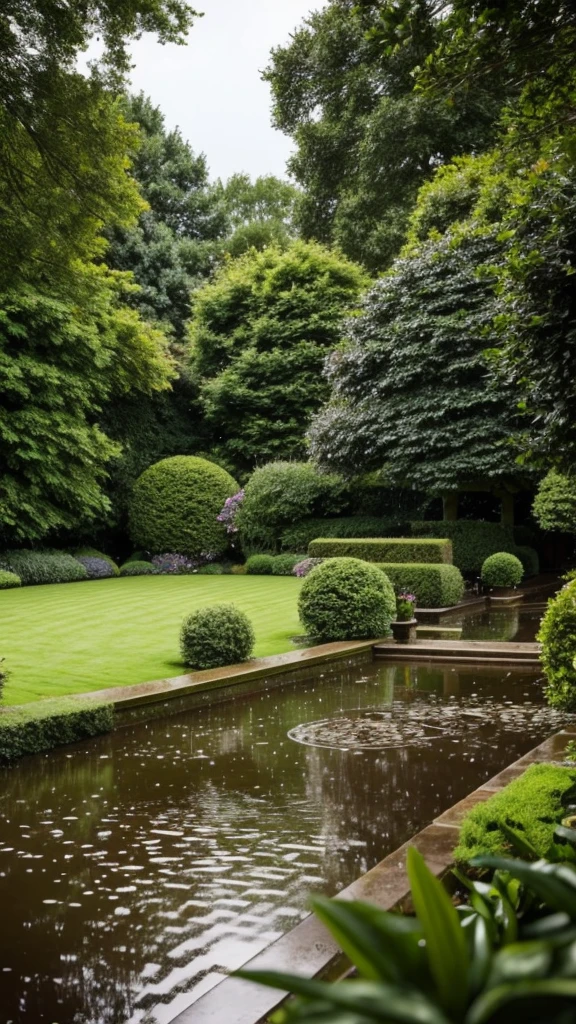 Rain in an English Garden　