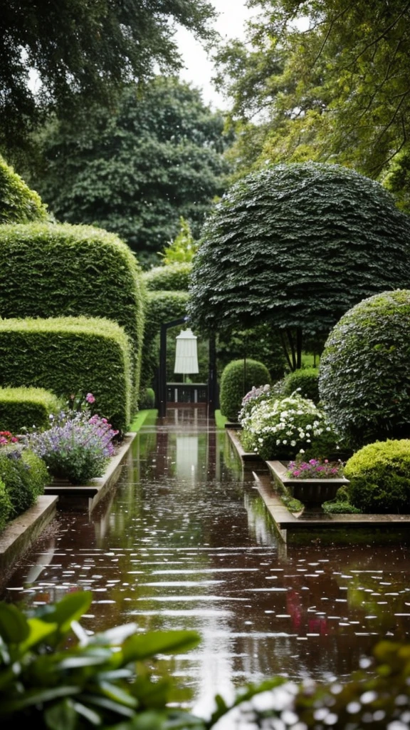 Rain in an English Garden