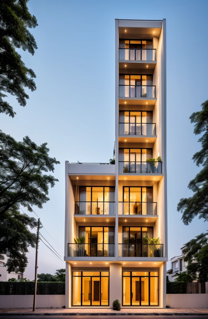 Perspective of a modern house with a large enough front yard, main materials are light yellow walls, stone and wood, a road running in front of the house, (RAW photo, real, best quality, masterpiece: 1.2), current view modern minimalist, 1 street in front of house, shime ring light, indoor brightness:1.2, dynamic lighting:1.3, (hyper-realistic, photo-realistic:1.2), high quality, daylight, contrast high:0.5 perfect light, Archdaily, contemporary masterpiece award, award winning contemporary, beautifully designed masterpiece, spacious modern mansion, modern neo-traditional, wide angle exterior 2022 , mid-century modern, contemporary home, stylish modern feel, long front view, award-winning modern design, stunning lines, residential, exquisite details, indoors gently:1.3