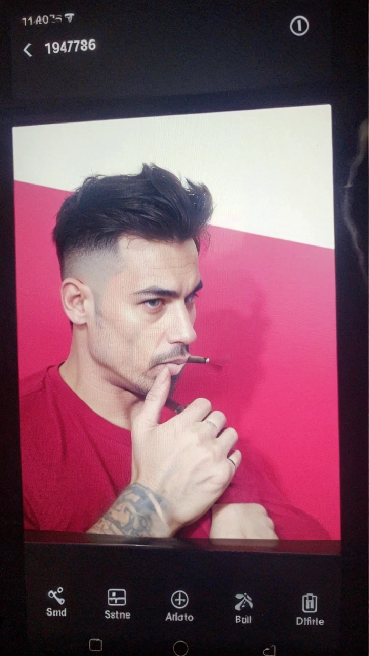 Gangster with a pistol in his mouth and a cigarette in his mouth
