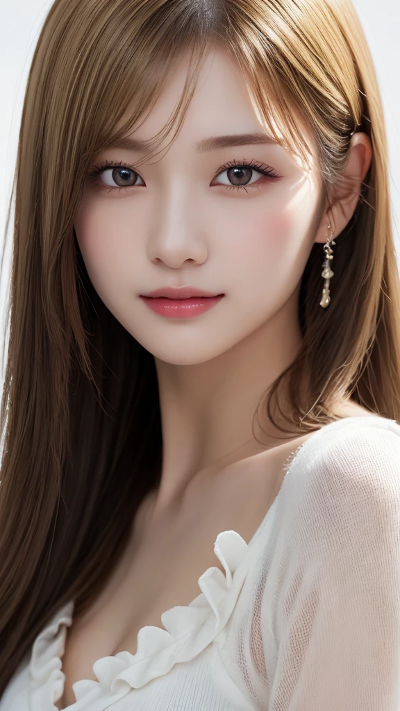 upper-body photo of a korean girl, (Perfect beauty:1.4), ((platinum brown hair)), (((perfect natural ))),
sexy corbone, oval face, double eyelids, smart peach blossom eyes, pink lips, small nose, bangs,
bare shoulders, strapless(white short dress), (Outdoor, Night:1.125), Park view, Super fine face, Fine eyes, Double eyelids,
(Clear focus), (Realistic lighting, Best quality, 8K, Masterpiece: 1.43),
