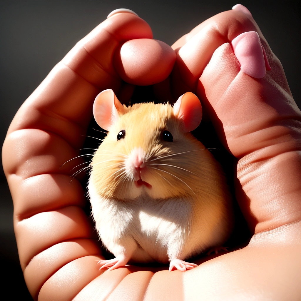 there is a hamster that is sitting on the ground, photo of a hamster, hamster, hamsters, アドベンチャーHyperreal Rendering, rodent, Hyperreal Rendering, ultra realistic 3d illustration, photo of a hamsters on a date, MapleStory Mouse, Portrait Shot, Ultra-realistic 3D rendering, Highly realistic photos, By Alexander Gierimski