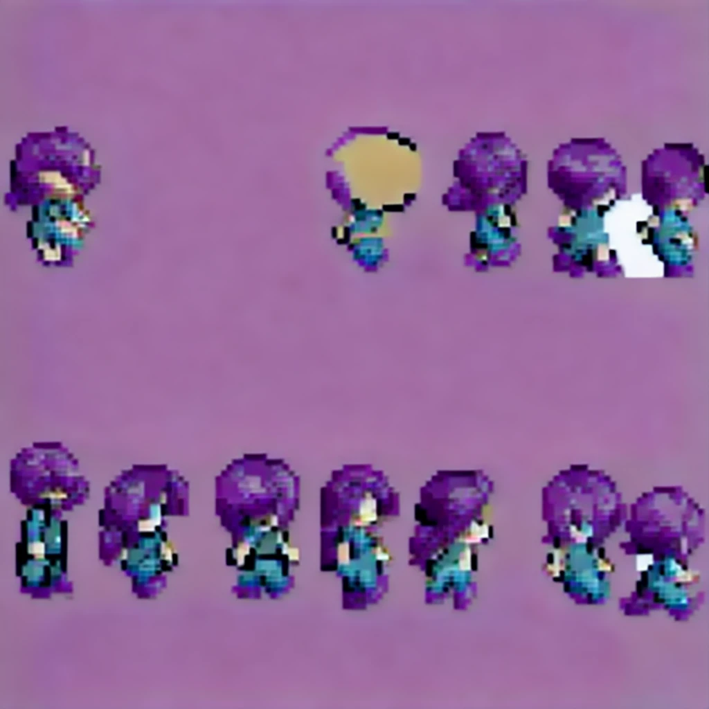 (8 directions), (pixel art 32 by 32), (sprite in sequence), (1 girl in pixel art style walking), SNK style, consistency