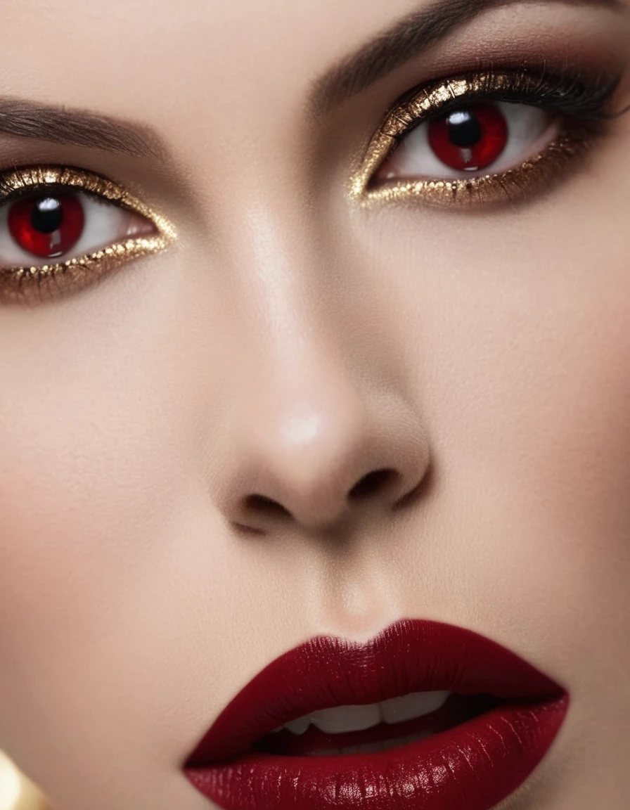 nsfw, 1lady, solo, mature adult woman, evil MILF, lady from hell, vampire beauty, femme fatale, evil apostle of darkness, peerless beauty, (👄, 👅, Sensually Baring Her Fangs, Vampire Bite),(slyly looks:1.3), (Cruel grinning slit eyes:1.3), (evil roguish smile:1.7), a Vampire Kiss, masterpiece, perfect anatomy, ideal facial features, ideally proportioned figure, perfectly beautiful body, makeup, sensual Blonde, Very short, pixie cut, Beautifully detailed eyes, double eyelid, (eyeliner:1.2), mascara, eyeshadow, golden eyes, Beautifully detailed nose and nostrils, Beautifully detailed lips, (lipstick:1.1),(Dark red lips, glossy lips), (Vampire Fangs), tongue, saliva, Focus only on the mouth, Woman mouth close up, from front, glaring at you