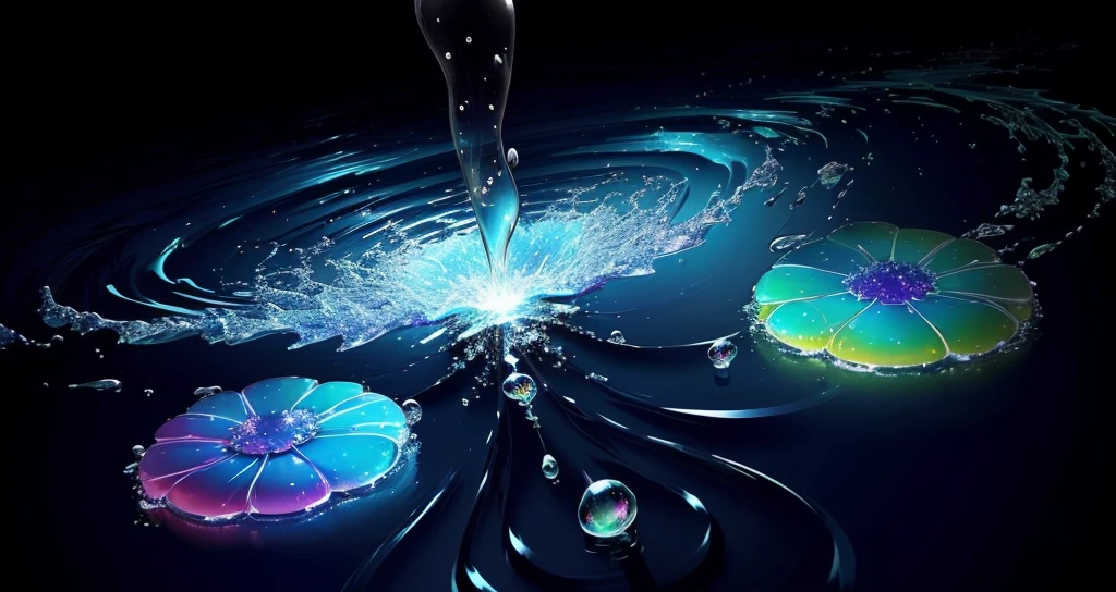 gem，Bubbles，Water Splash，color，Brilliance，Water Ripples