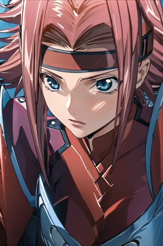 (best quality, masterpiece:1.3),kallencodegeass,(pilotsuitr2:1.3), extremely detailed,1girl,(colorful),(finely detailed beautiful eyes and detailed face),blue eyes,red hair,cinematic lighting,extremely detailed CG unity 8k wallpaper,solo,serious,cockpit,(cowboy shot:1.3),(red headband:1.3)