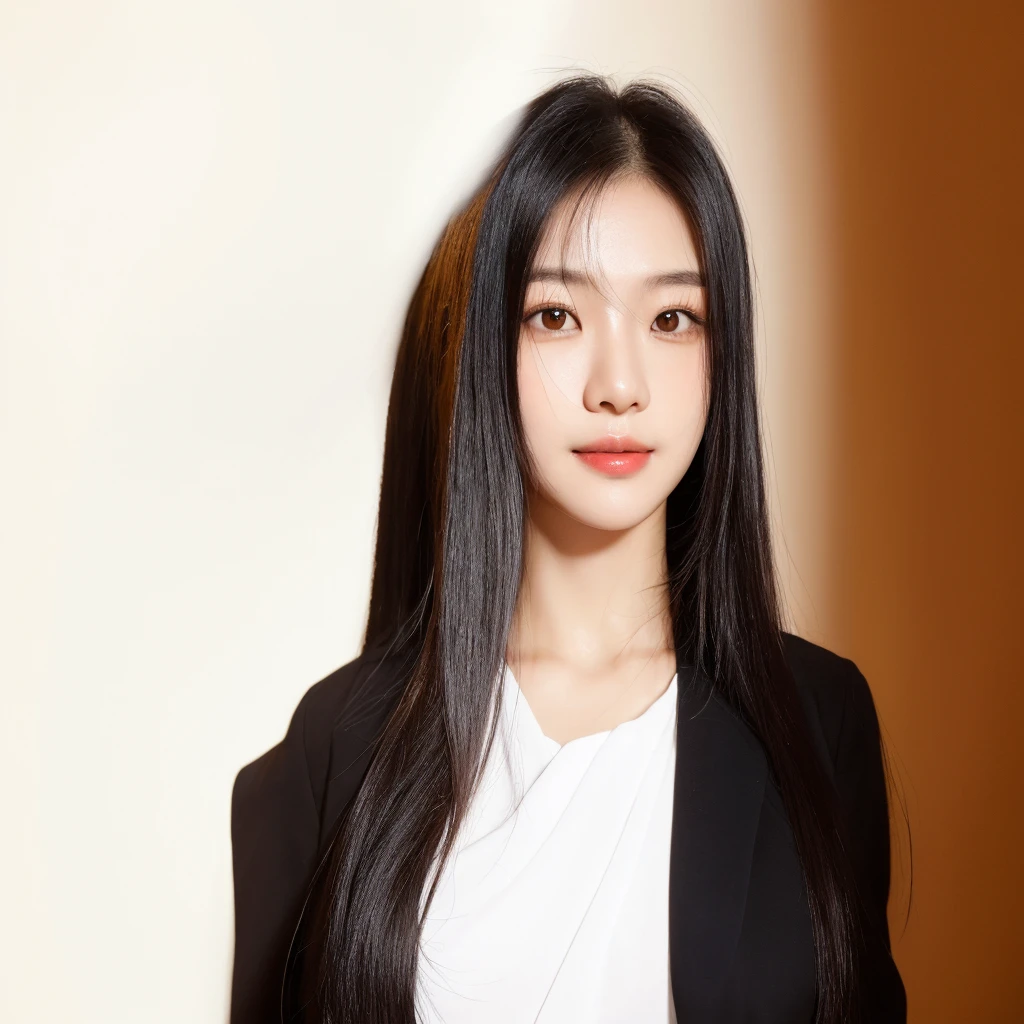 Best Quality, 8k, Masterpiece, (Portrait: 1.3), (photo realistic:1.4), (hyper realistic:1.4), Sharp Focus, looking at viewer, (smoother lighting:1.1), (increase cinematic lighting quality:0.9), realistic lighting, backlighting, light on face, ray trace, (brightening light:1.2), (Increase quality:1.4), sharp detail, (best quality real texture skin:1.4), finely detailed eyes, black_eyes, finely detailed face, 25 year old Korean woman.smiling_face