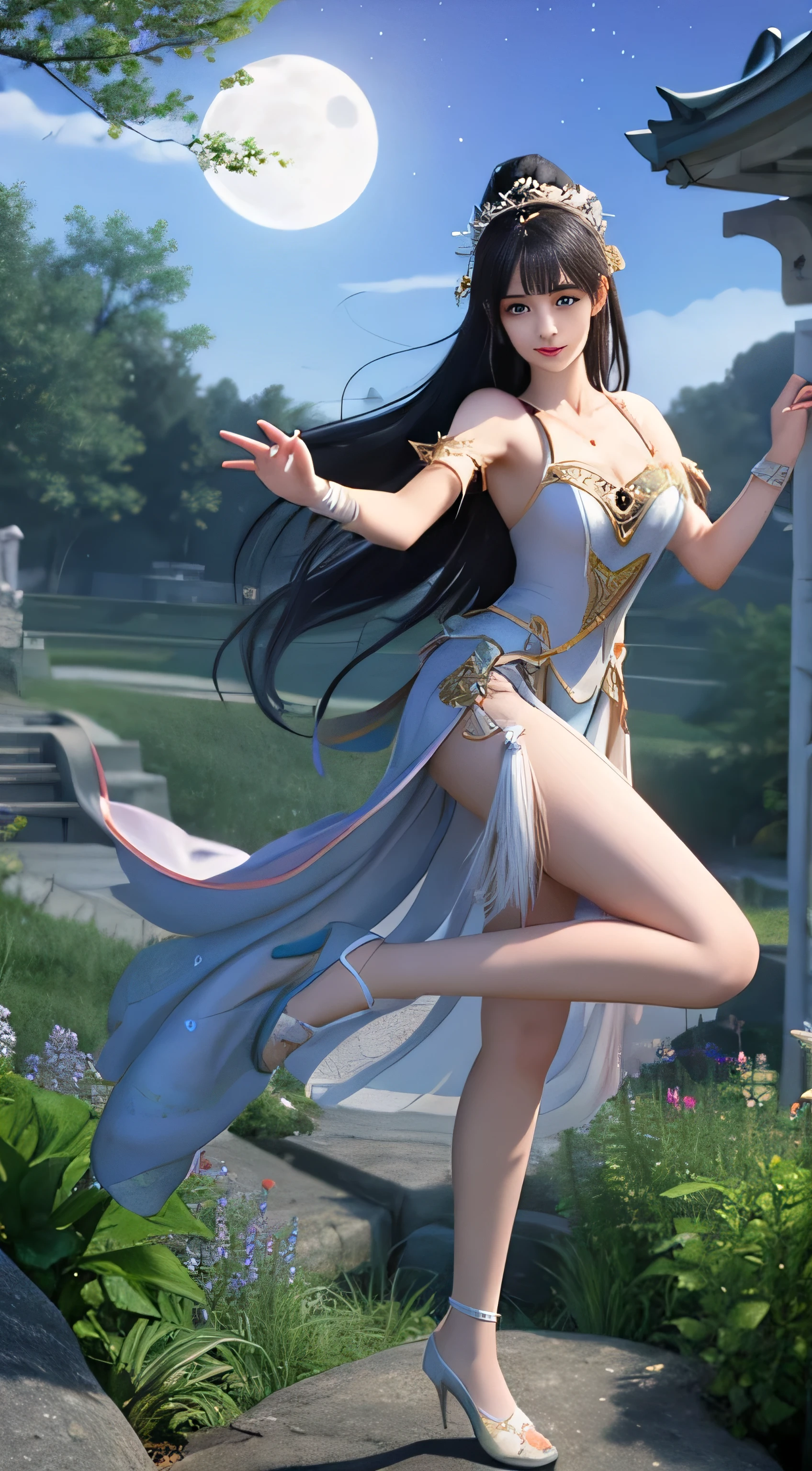 scenery under moonlight,The ancient costume goddess has a unique style。Her gorgeous outfit sparkles,revealing her private part, snuse skirt swaying in the breeze,Looks elegant and dynamic。Her eyes were full of playfulness,As if blending into this peaceful nature。
The costume goddess is wearing a pair of fashionable high heels,It seems incompatible with her elegant temperament,But it adds a touch of mystery and sexiness invisibly。。Her feet stepped on the bluestone,like dancing on the ground,Every step is full of grace。
under the moonlight,The scenery is more hazy and beautiful。,fairy beauty。Her behavior is playful and cute,Make people want to get closer,Discover her inner secret。
,Ancient costume goddess and beautiful landscape painting。she smiles,sports,Everything is full of poetry,It's intoxicating,Inextricable。,,,white skirt,,sit on the floor,,front,white high heels,,beautiful ass,showing genitals,No pants