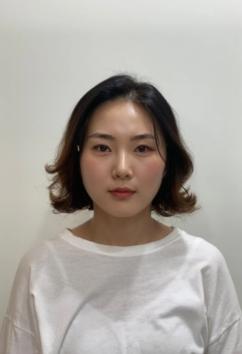 Best Quality, 8k, Masterpiece, (Portrait: 1.3), (photo realistic:1.4), (hyper realistic:1.4), Sharp Focus, looking at viewer, (smoother lighting:1.1), (increase cinematic lighting quality:0.9), realistic lighting, backlighting, light on face, ray trace, (brightening light:1.2), (Increase quality:1.4), sharp detail, (best quality real texture skin:1.4), finely detailed eyes, black_eyes, finely detailed face, 25 year old Korean woman