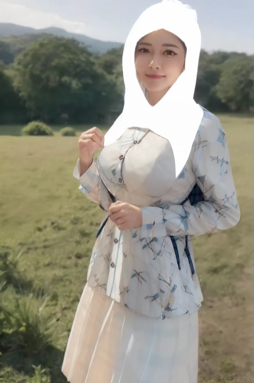marian rivera,((White collar shirt、Light blue plaid pleated skirt:1.4)、foot, enchanting smile, closed clothes, polite attire, The face of beauty , Because I&#39;m slender , abs:1.4, 30 years old, ((1 girl, alone)), ((full body)), ((huge breasts:1.3)), Breastfeeding A. to, (K, Raw photo, highest quality, Masterpiece 11.4), (realistic, photo-realistic:1.37), (micro:1.4), exposed , ((diamond necKlace)), earrings, glamorous, white sKin, ((in a luxurious hall), looK at viewers, thick brunette hair, long hair, (lit), dynamic pose, (), ((beautiful eyes), erotic, HDR, very detailed, ambient occlusion, nature, harmonious composition, fine art photography, beauty , excellent anatomy, exposed detail