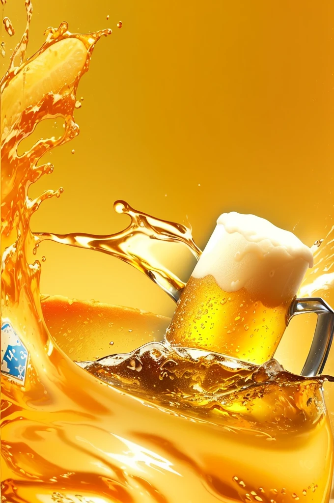 there is a beer glass with a splash of liquid on it, beer advertisement, cold beer, beer, Wallpaper - 1 0 2 4, surface with beer-texture, beer being drank and spilled, Bar Background, beer logo, drinking beer, phone wallpaper, Background Bar, Liquid simulation background, phone wallpaper, beer in hand, cinematic beer, drinking a beer, Liquid Gold