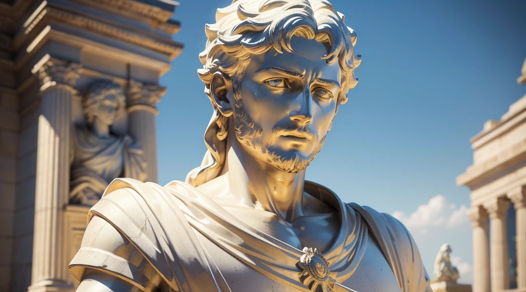 Marcus Aureliu Bust of statue (obra-prima) (8k high resolution) (melhor qualidade) (Ultra Definition) (Ultra realista)(Foto RAW) (Foto realista) (bright illumination)
