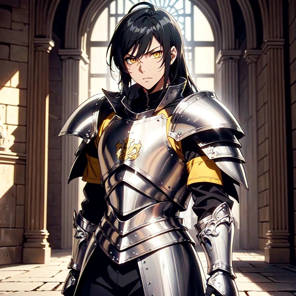 128K Ultra High Definition,
128K Ultra High Quality,
128K Ultra High Resolution,
Best Definition,
Best Quality,
Best Resolution,
Perfectly Detailed,
Perfectly Designed,
Extremely Detailed,
Extremely Designed,
Hyper Detailed,
Hyper Definition,
Hyper Quality,
Hyper Resolution,
Masterpiece,
(((Anime))),
Body Shot,
(((Boy))),
Handsome,
Muscular Body,
(((Black Mid Hair))),
(((Yellow Eyes))),
(((Silver Warlord Armor))),
(((Inside Of Medieval Royal Palace Background Scenery))),