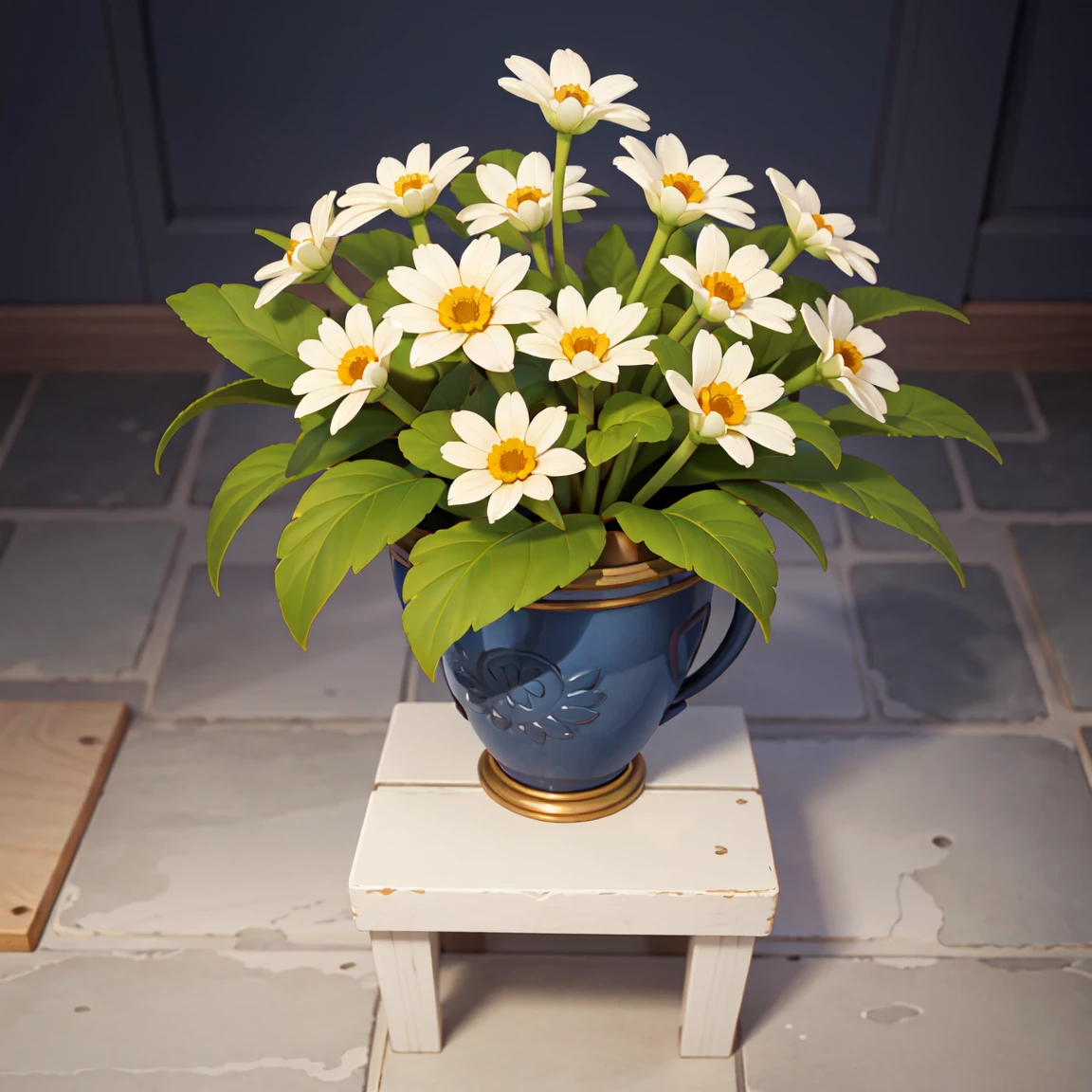 Flower stand，White