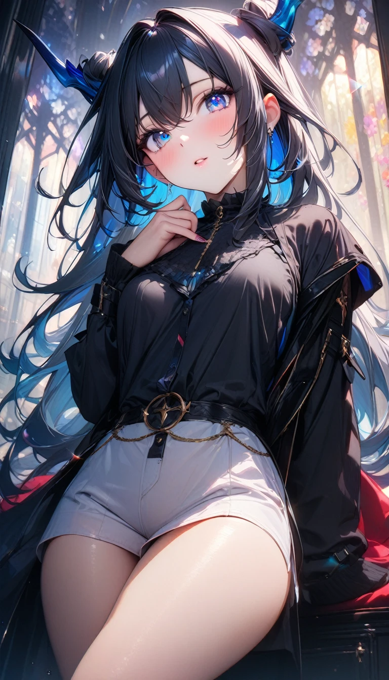 ((最high quality, 8K, masterpiece)), High resolution、（high quality: 1.5）、Very detailed、Detailed face、Bright colors、Natural light、Fine grain、Colorful eyes、Beautiful Face、非常にDetailed faceのテクスチャの女性,masterpiece, 最high quality, Detailed and beautiful eyes,最high quality、Best image quality、masterpiece、Mr.々Hairstyle,girl,Just beautiful,Dragon Girl,Dragon Horn,Dragon&#39;s Tail,smile,masterpiece、最high quality,mature female,so beautiful、High resolution,(Rich:1.3),(noble:1.3),1 person,(Maid:1.3),clear,make,(nobleの館:1.3),(smile)、smile,(masterpiece:1.2)、(最high quality:1.2)、Latest Glossy Skin