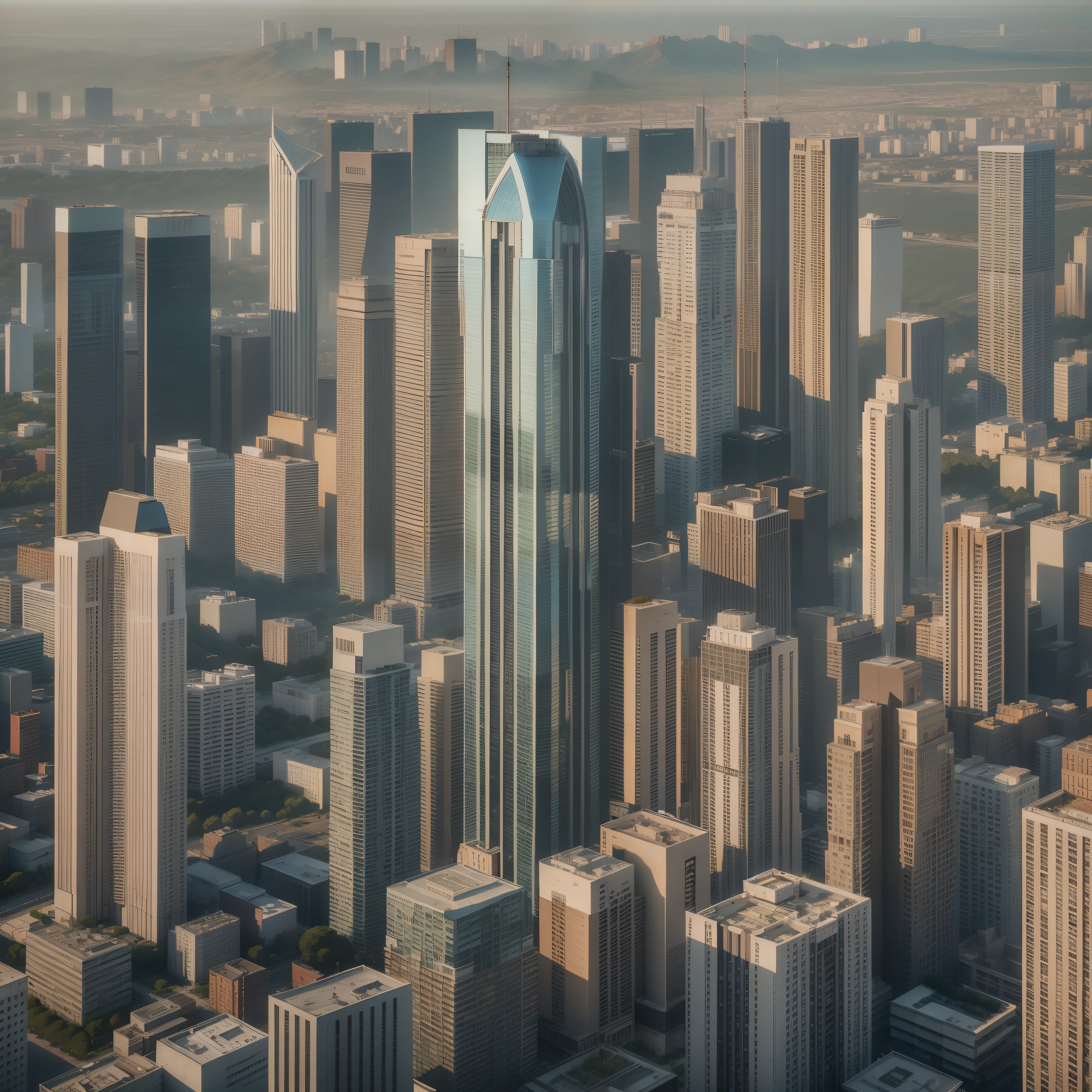 High-rise modern building，Surrounded by urban areas
