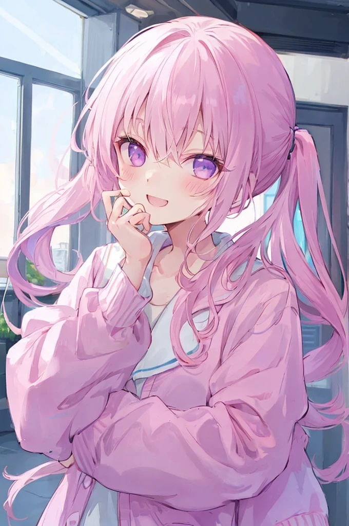 ((One high ponytail))(((Chuckle)))