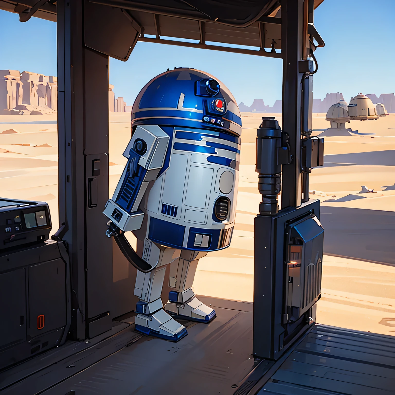 R2D2 on a desert planet